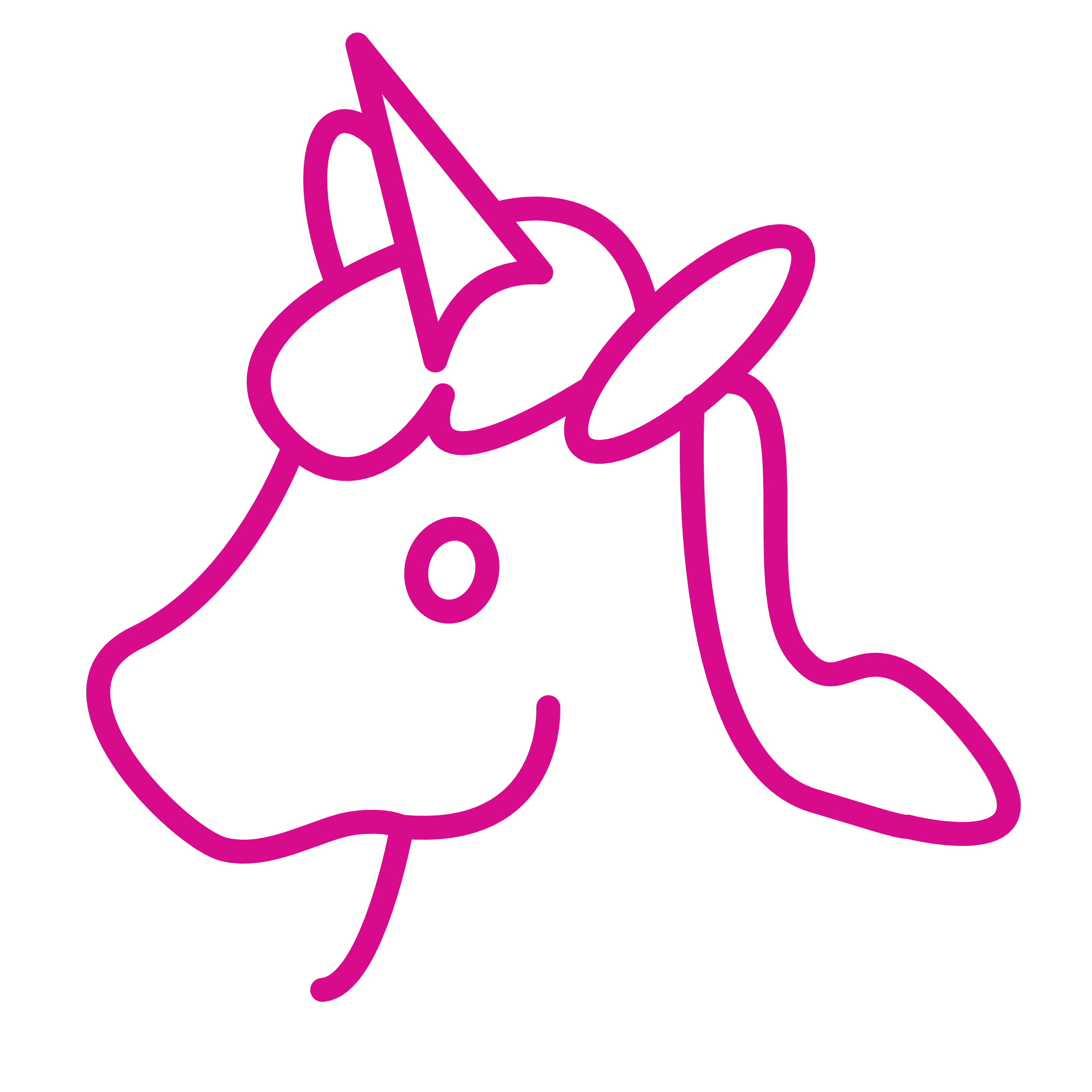 Basically Gay Unicorn Logo line art in Basically Gay Pink